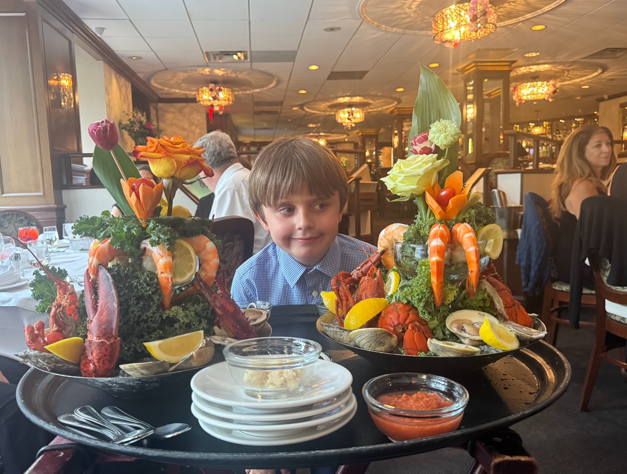 Milano's restaurant - the seafood tower and a memory